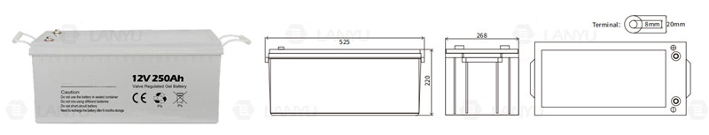 12V250AH gel battery